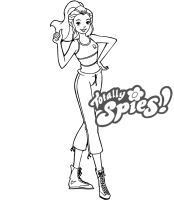 A coloring page of totally spies